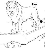 coloriage statue de lion